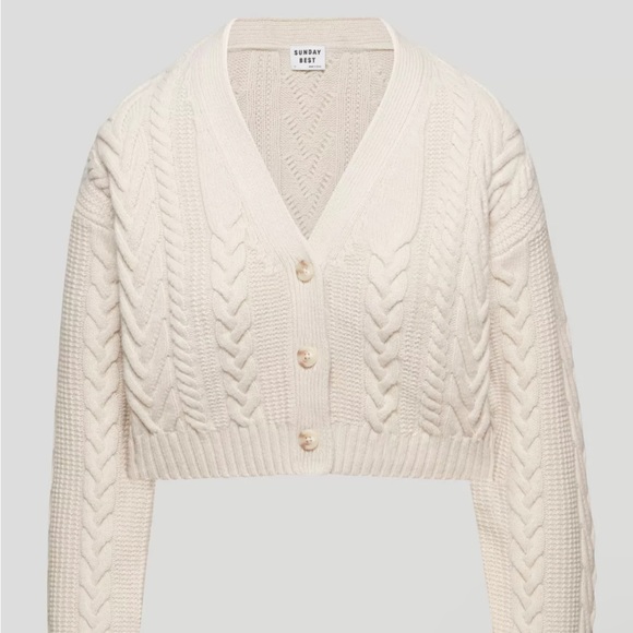 Aritzia Sweaters - Aritzia Sunday Best Cooper Cardigan in Matte Pearl